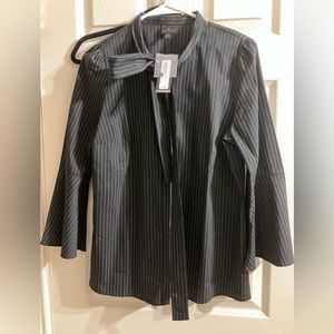 Black white striped blouse